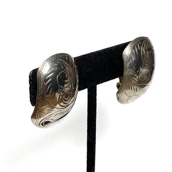 925 Thailand Earrings Clips Clip Ons Sterling Silver Vintage - Picture 3 of 12